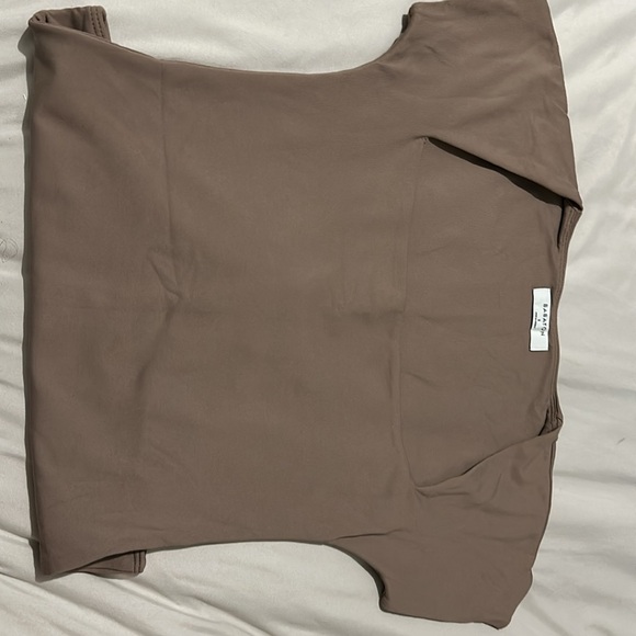 Aritzia square neck bodysuit in deep taupe - Picture 6 of 9